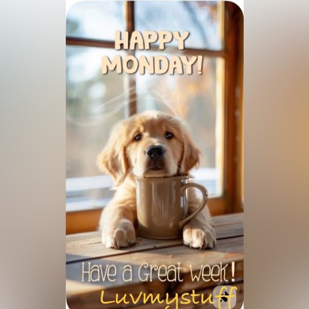 🐶💗☕️Happy Monday!!!! Sending Positive Vibes!